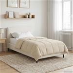 vidaXL Zomer Dekbed Crème 140 x 200 cm Microfiber en Teddy fleece