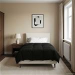 vidaXL Winter Dekbed Gekwilt Zwart 140 x 220 cm Microfiber