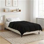 vidaXL Winter Dekbed Gekwilt Zwart 135 x 220 cm Microfiber