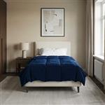 vidaXL Vol jaar dekbed Gekwilt Donkerblauw 155 x 220 cm Microfiber