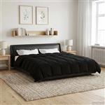 vidaXL Vol jaar dekbed Gekwilt Zwart 200 x 240 cm Microfiber