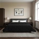 vidaXL Vol jaar dekbed Zwart 200 x 200 cm Microfiber en Teddy fleece