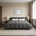 vidaXL Vol jaar dekbed Gekwilt Lichtgrijs 240 x 260 cm Microfiber