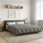 vidaXL Vol jaar dekbed Gekwilt Lichtgrijs 220 x 260 cm Microfiber