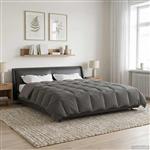 vidaXL Vol jaar dekbed Gekwilt Lichtgrijs 220 x 240 cm Microfiber