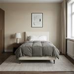 vidaXL Vol jaar dekbed Gekwilt Lichtgrijs 140 x 200 cm Microfiber