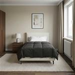 vidaXL Vol jaar dekbed Gekwilt Antraciet 140 x 200 cm Microfiber