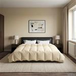 vidaXL Zomer Dekbed Gekwilt Crème 200 x 200 cm Microfiber