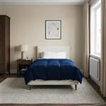 vidaXL Zomer Dekbed Gekwilt Donkerblauw 155 x 220 cm Microfiber