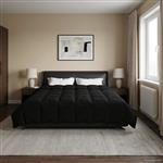 vidaXL Zomer Dekbed Gekwilt Zwart 220 x 260 cm Microfiber