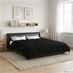 vidaXL Zomer Dekbed Gekwilt Zwart 220 x 240 cm Microfiber