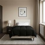 vidaXL Zomer Dekbed Gekwilt Zwart 140 x 220 cm Microfiber