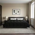 vidaXL Zomer Dekbed Gekwilt Zwart 200 x 200 cm Microfiber