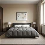 vidaXL Zomer Dekbed Gekwilt Lichtgrijs 240 x 260 cm Microfiber