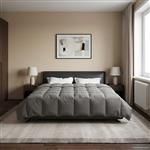 vidaXL Zomer Dekbed Gekwilt Lichtgrijs 200 x 240 cm Microfiber