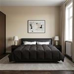 vidaXL Zomer Dekbed Gekwilt Antraciet 220 x 260 cm Microfiber