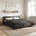 vidaXL Zomer Dekbed Gekwilt Antraciet 200 x 200 cm Microfiber