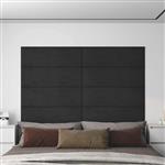 vidaXL Wandhoofdbord 12 pcs Zwart 90 x 30 cm Fluweel