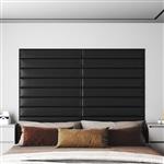 vidaXL Wandhoofdbord 12 pcs Zwart 90 x 15 cm Stof