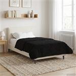 vidaXL Zomer Dekbed Zwart 140 x 200 cm Microfiber en Teddy fleece