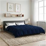 vidaXL Winter Dekbed Gekwilt Donkerblauw 200 x 220 cm Microfiber