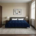 vidaXL Vol jaar dekbed Gekwilt Donkerblauw 200 x 220 cm Microfiber