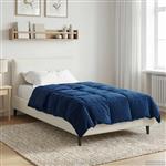vidaXL Vol jaar dekbed Gekwilt Donkerblauw 135 x 220 cm Microfiber