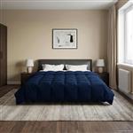 vidaXL Vol jaar dekbed Gekwilt Donkerblauw 200 x 240 cm Microfiber