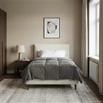 vidaXL Vol jaar dekbed Gekwilt Lichtgrijs 135 x 220 cm Microfiber