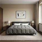 vidaXL Vol jaar dekbed Gekwilt Lichtgrijs 200 x 240 cm Microfiber