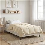 vidaXL Zomer Dekbed Gekwilt Crème 155 x 220 cm Microfiber