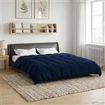 vidaXL Zomer Dekbed Gekwilt Donkerblauw 220 x 260 cm Microfiber