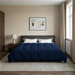 vidaXL Zomer Dekbed Gekwilt Donkerblauw 200 x 220 cm Microfiber