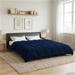 vidaXL Zomer Dekbed Gekwilt Donkerblauw 200 x 200 cm Microfiber