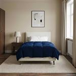 vidaXL Zomer Dekbed Gekwilt Donkerblauw 140 x 200 cm Microfiber