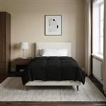 vidaXL Zomerdekbed Gekwilt Zwart 135 x 220 cm Microfiber