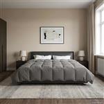 vidaXL Zomer Dekbed Gekwilt Lichtgrijs 220 x 260 cm Microfiber