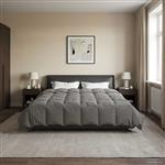 vidaXL Zomer Dekbed Gekwilt Lichtgrijs 200 x 200 cm Microfiber