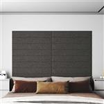 vidaXL Wandhoofdbord 12 pcs Donkergrijs 90 x 15 cm Stof