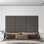 vidaXL Wandhoofdbord 12 pcs Grijs 60 x 15 cm Stof