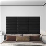 vidaXL Wandhoofdbord 12 pcs Zwart 60 x 15 cm Stof