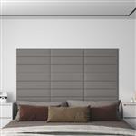 vidaXL Wandhoofdbord 12 pcs Lichtgrijs 60 x 15 cm Stof