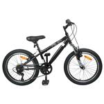 vidaXL Kids Mountain Bike 24 Inch 6-Speed voor 8-12 jaar oud Zwart