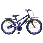 vidaXL Kinderfiets 22 Inch voor 7-12 jaar oud Blauw Zwart