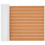 vidaXL Bootmat Gestreept Bruin met Wit 240 x 60 x 0,5 cm EVA