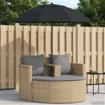 vidaXL Tuinbankstel met kussen 8 pcs Beige en Licht Grijs poly rattan