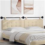 vidaXL Hangend Hoofdeinde Wandgemonteerd Crème 210 x 55 x 5 cm Stof