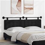 vidaXL Hangend Hoofdeinde Wandgemonteerd Zwart 170 x 55 x 5 cm Stof