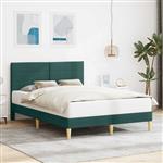 vidaXL Bedframe met hoofdeinde Donkergroen 140 x 190 cm Stof