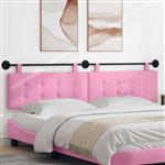 vidaXL Hangend hoofdbord Roze Stof